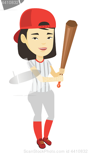 Image of Baseball player with bat vector illustration.