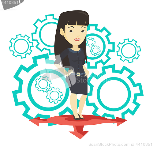 Image of Woman choosing career way vector illustration.