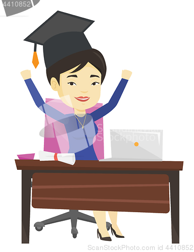 Image of Student using laptop for education.