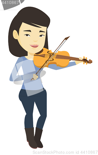 Image of Woman playing violin vector illustration.