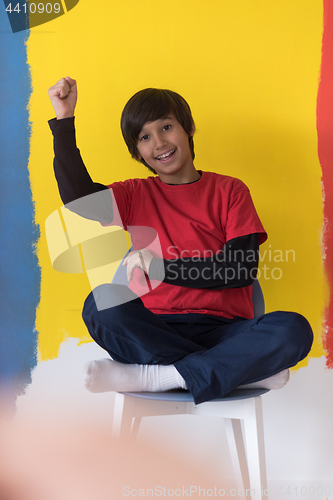 Image of Portrait of a happy young boy