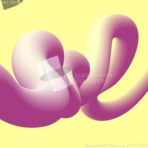 Image of Abstract fluid line. Gradient flow design. Vector