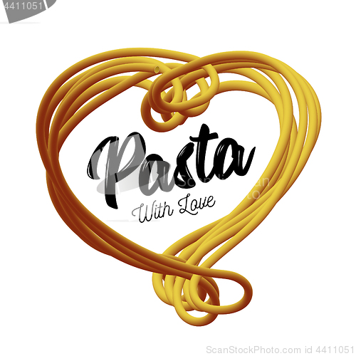 Image of Vector pasta in the form of heart.. Traditional dish of Italian cuisine