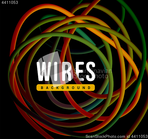Image of Electrical wires of different colors. Vector illustrtation