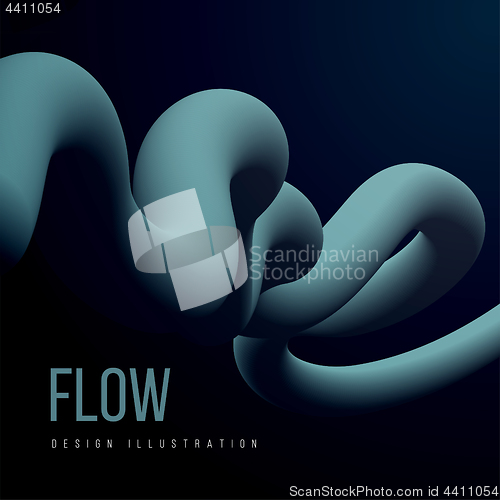 Image of Abstract fluid line. Gradient flow design. Vector