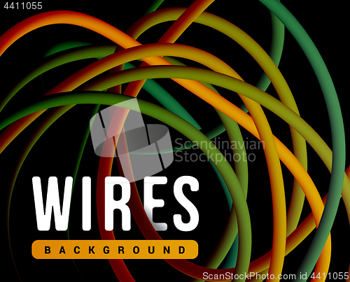 Image of Electrical wires of different colors. Vector illustrtation