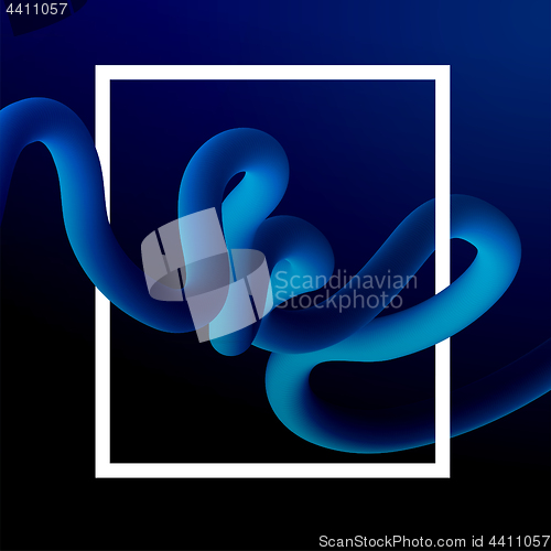 Image of Abstract fluid line. Gradient flow design. Vector