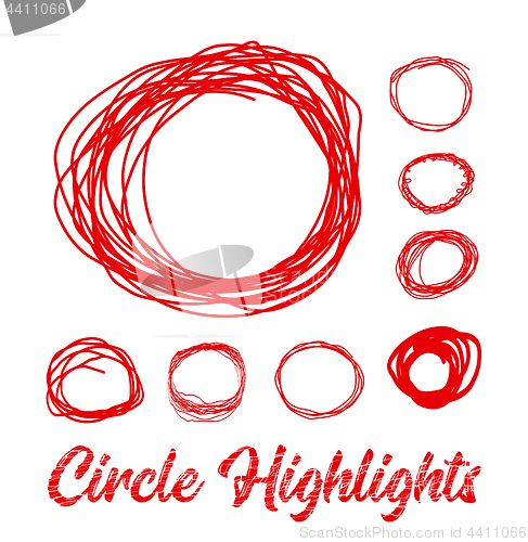 Image of Hand drawn highlighter elements. Vector circles