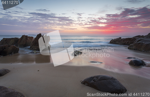 Image of Beautiful sunrise from the beach Port Stephens