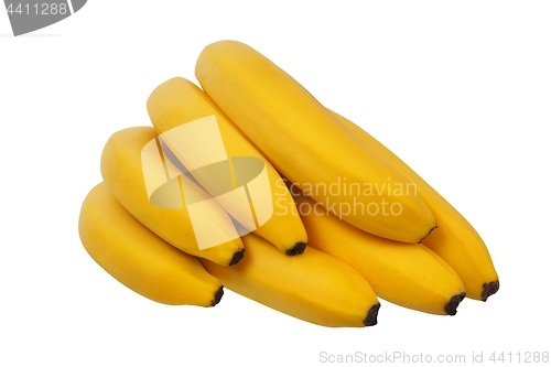 Image of Yellow bananas on white