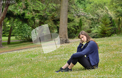 Image of Teen girl in park