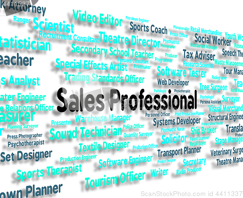 Image of Sales Professional Shows Expertise Selling And Promotion