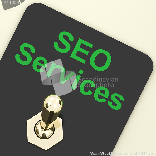 Image of Seo Services Switch Representing Internet Optimization And Promo