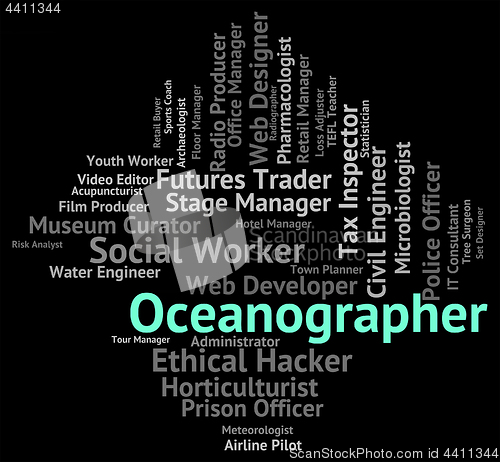 Image of Oceanographer Job Shows Experts Hire And Work