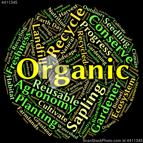 Image of Organic Word Means Natural Healthy And Nature