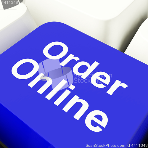 Image of Order Online Computer Key In Blue For Buying On The Web