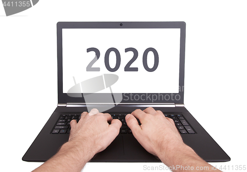 Image of Laptop isolated - New Year - 2020