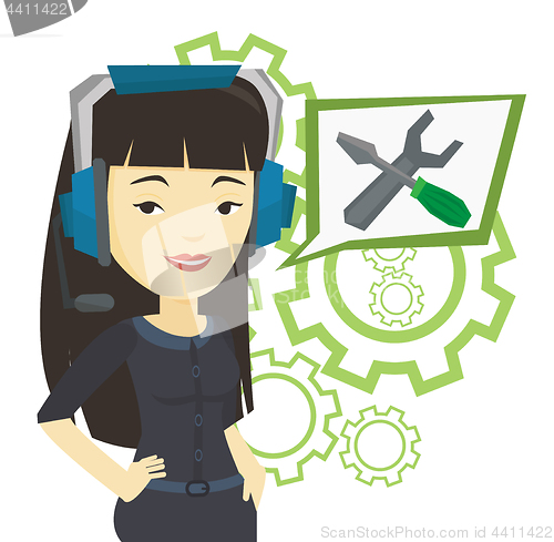 Image of Technical support operator vector illustration.