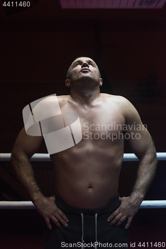 Image of portrait of muscular professional kickboxer