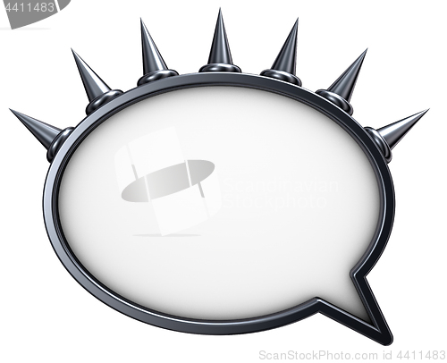 Image of metal speech bubble