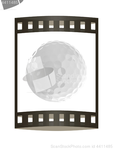 Image of Golf ball. 3D rendering. The film strip.