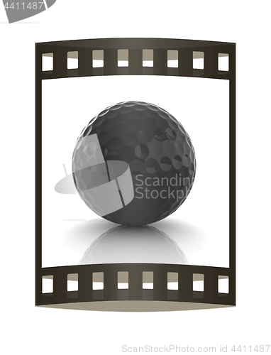 Image of Golf ball. 3D rendering. The film strip.