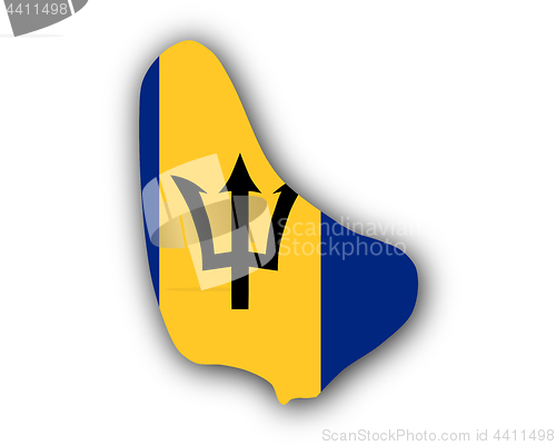 Image of Map and flag of Barbados