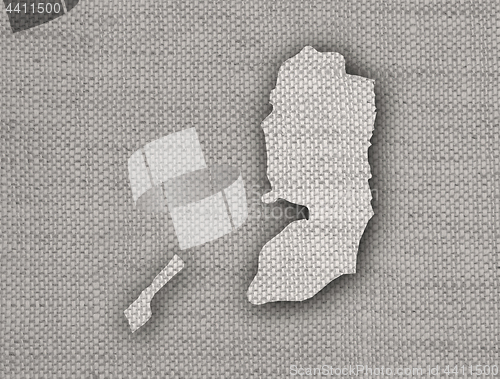 Image of Map of Palestine on old linen