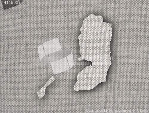 Image of Map of Palestine on old linen