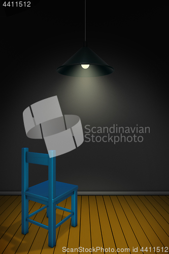 Image of chair under lamp
