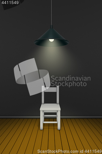 Image of chair under lamp