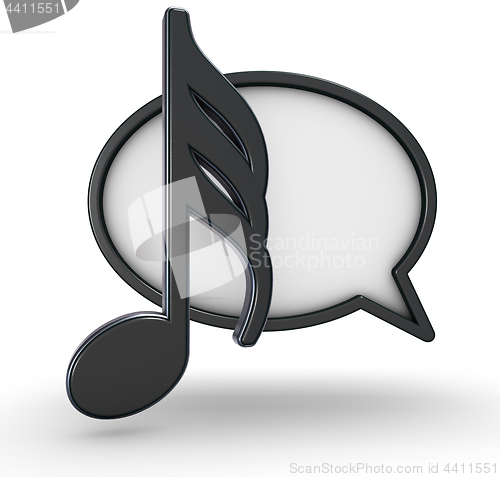 Image of speech bubble and music note