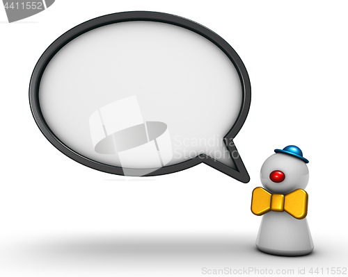 Image of clown and speech bubble