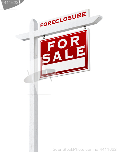 Image of Right Facing Foreclosure Sold For Sale Real Estate Sign Isolated