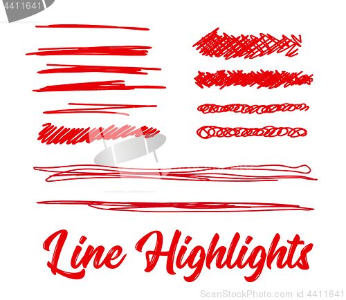 Image of Hand drawn highlighter elements. Vector background