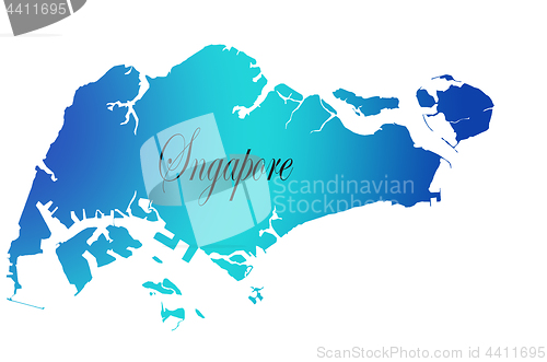 Image of Singapore map isolated 