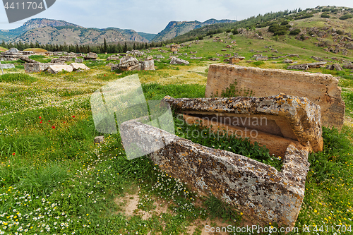 Image of Ruins of ancient city, Hierapolis near Pamukkale, Turkey