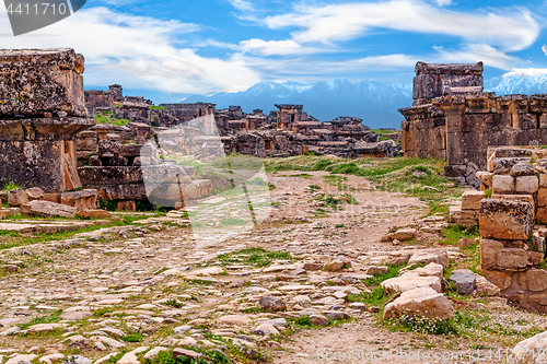 Image of Ruins of ancient city, Hierapolis near Pamukkale, Turkey