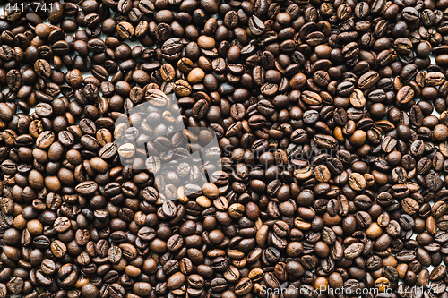 Image of Surface with coffee beans
