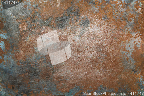 Image of Textured metal surface with traces of corrosion