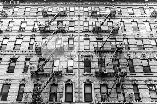 Image of A fire escape of an apartment building in New York city