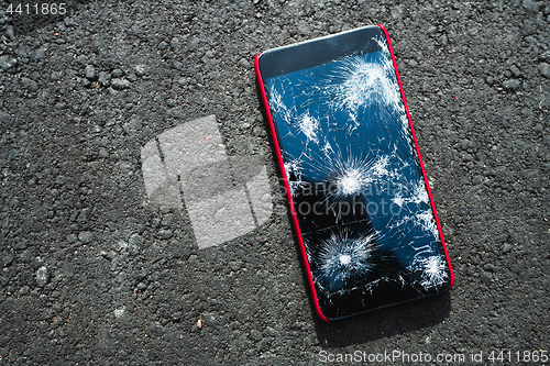 Image of Smartphone with broken screen