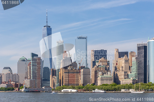 Image of Panoramic view of Lower Manhattan, New York City, USA