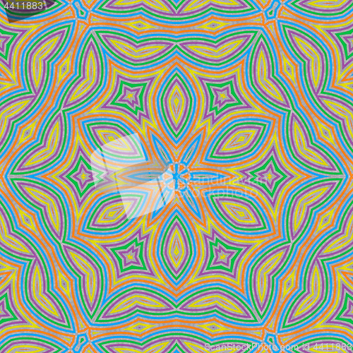 Image of Abstract concentric pattern from colorful lines