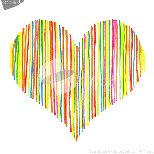 Image of Bright striped abstract heart 