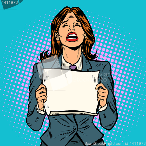 Image of woman crying blank Board