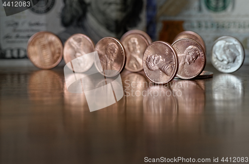 Image of Cent coins reflexions