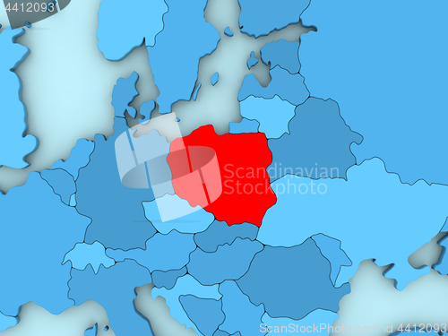 Image of Poland on 3D map
