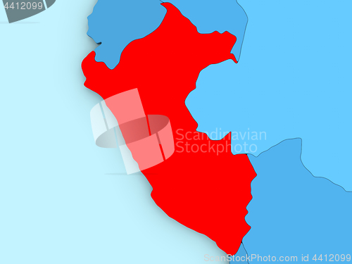 Image of Peru on 3D map