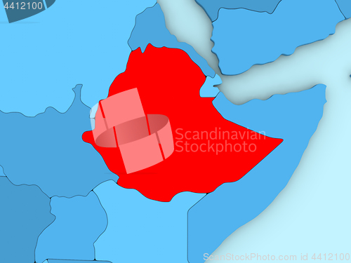 Image of Ethiopia on 3D map